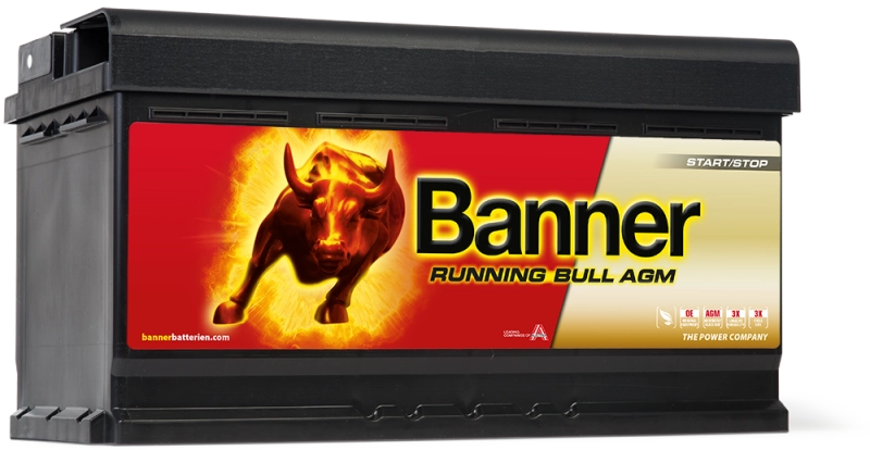 ⊳ Premium Starterbatterie für Start-Stopp-PKW | Running Bull AGM 595 01